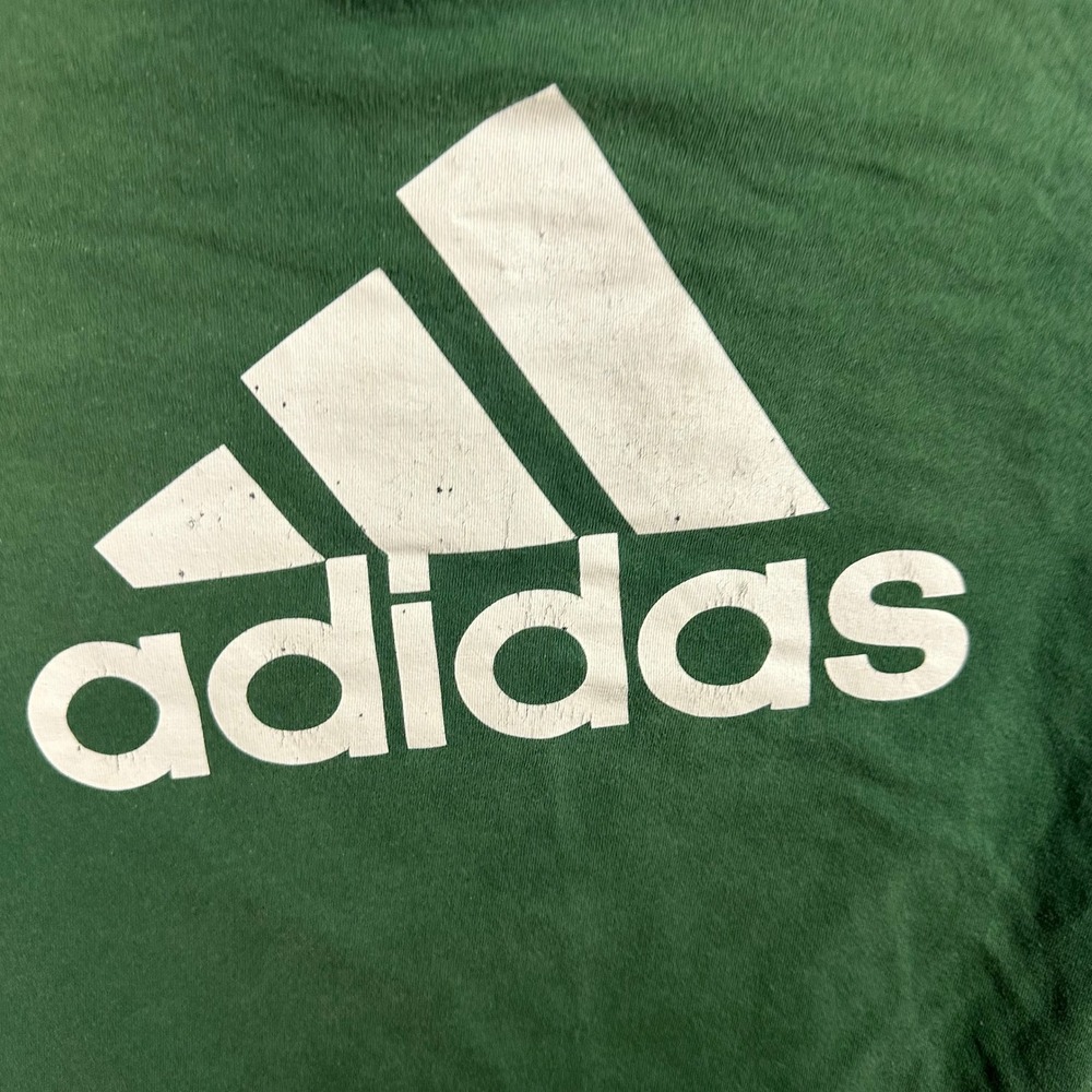Adidas Mens XL Forest Green Short Sleeve Graphic Logo‎ T-Shirt Athletic Tee - Picture 4 of 6